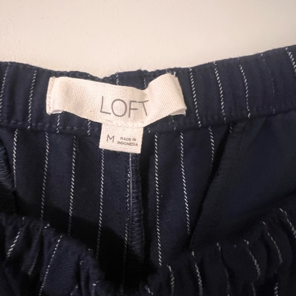 LOFT Navy and White Striped Pants - Picture 2 of 4